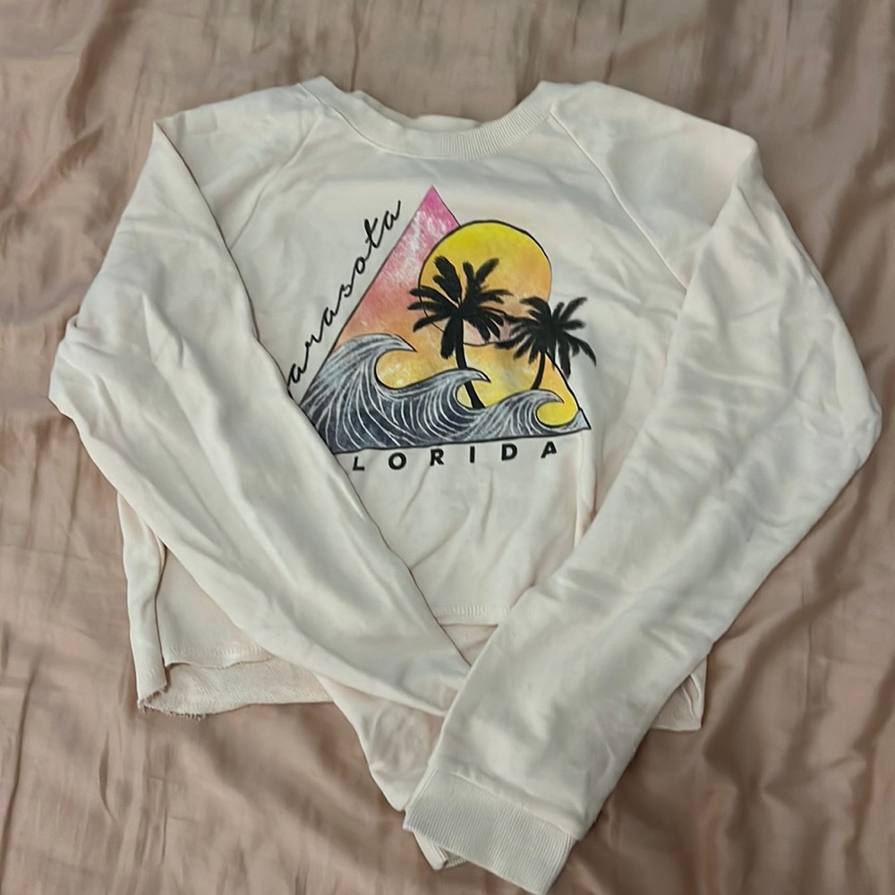Light Pink Sarasota Florida Crop Crewneck